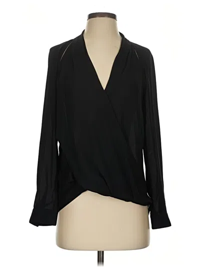 Pre-owned Trouve Long Sleeve Blouse In Black
