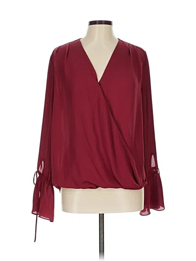 Pre-owned Trouve Long Sleeve Blouse In Burgundy