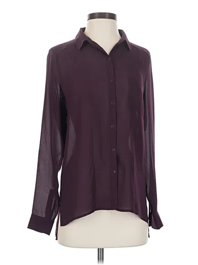 Pre-owned Trouve Long Sleeve Blouse In Burgundy