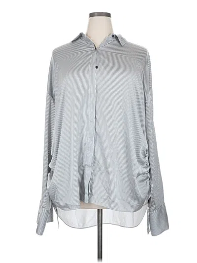 Pre-owned Trouve Long Sleeve Blouse In Silver