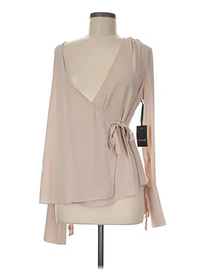 Pre-owned Trouve Long Sleeve Blouse In Tan