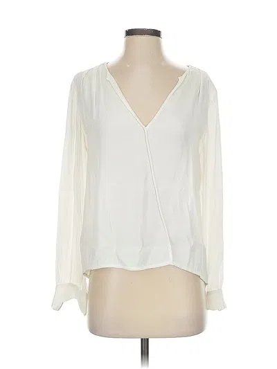 Pre-owned Trouve Long Sleeve Blouse In White