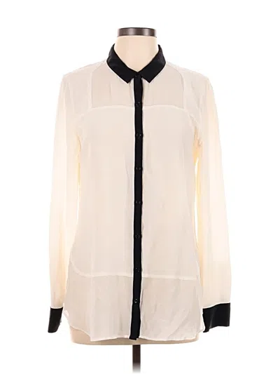 Pre-owned Trouve Long Sleeve Blouse In White