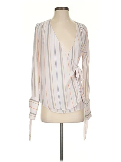 Pre-owned Trouve Long Sleeve Blouse In White