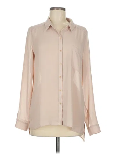 Pre-owned Trouve Long Sleeve Button Down Shirt In Tan