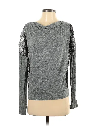Pre-owned Trouve Long Sleeve Top Gray Crew Neck Tops