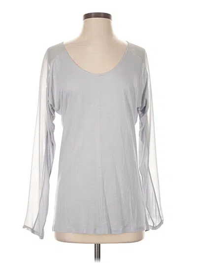 Pre-owned Trouve Long Sleeve Top Silver Scoop Neck Tops