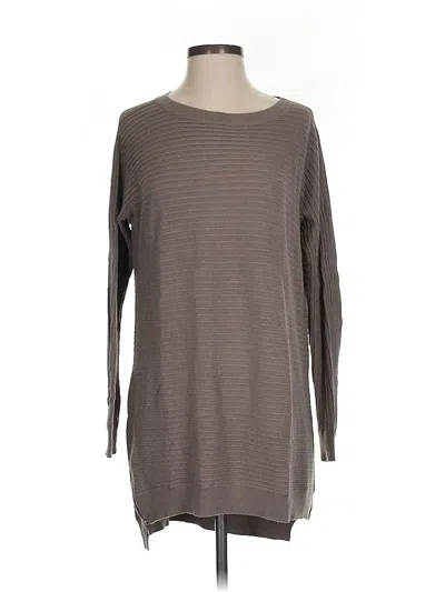 Pre-owned Trouve Long Sleeve Top Tan Boatneck Tops