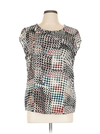 Pre-owned Trouve Short Sleeve Blouse In Black