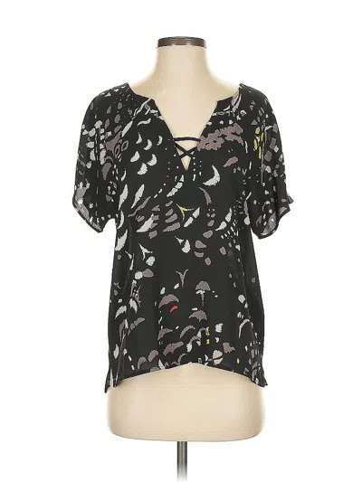Pre-owned Trouve Short Sleeve Blouse In Black