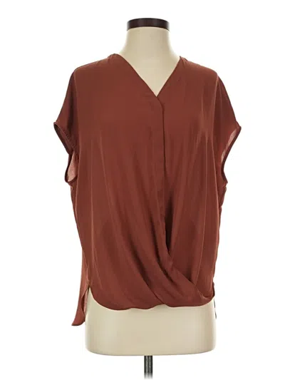 Pre-owned Trouve Short Sleeve Blouse In Brown