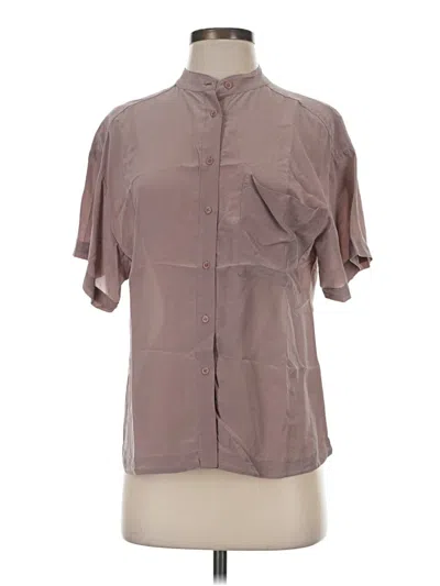 Pre-owned Trouve Short Sleeve Blouse In Gray