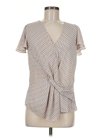 Pre-owned Trouve Short Sleeve Blouse In Tan