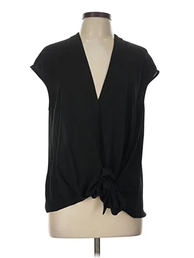 Pre-owned Trouve Short Sleeve Top Black Plunge Neckline Tops