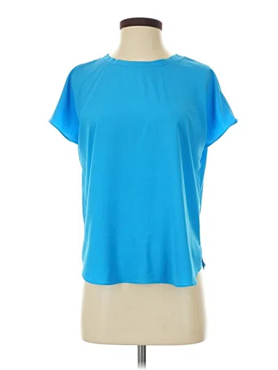 Pre-owned Trouve Short Sleeve Top Blue Keyhole Neckline Tops