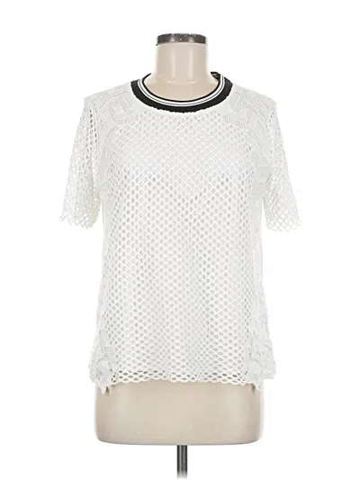 Pre-owned Trouve Short Sleeve Top White Crew Neck Tops