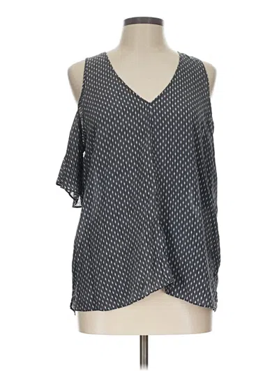 Pre-owned Trouve Sleeveless Silk Top Black One Shoulder Neckline Tops
