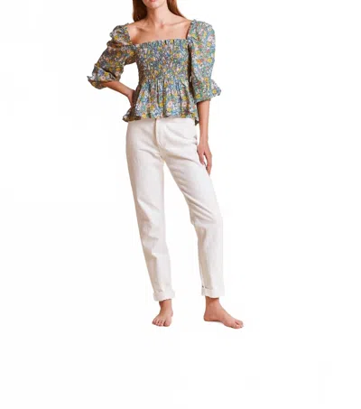 Trovata Alize Peasant Style Blouse In Summer Fields In Multi