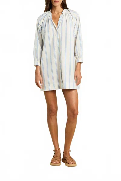 Trovata Angeline Mini Dress In Cerulean Stripe In White