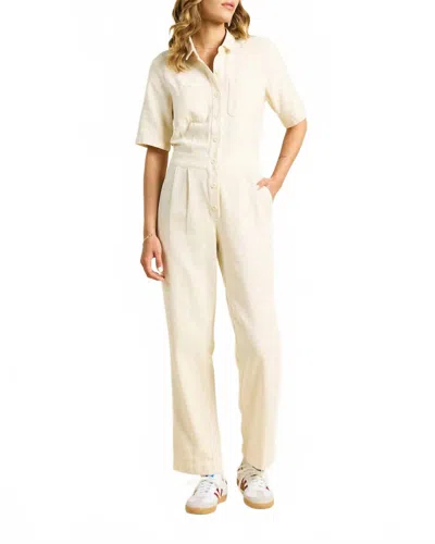 Trovata Audra Short Sleeve Jumpsuit In Ivory In Neutral