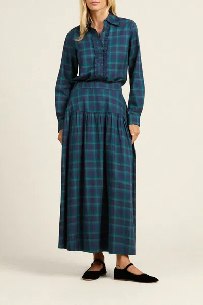 Trovata Ava Shirt In Nocturne Plaid In Blue