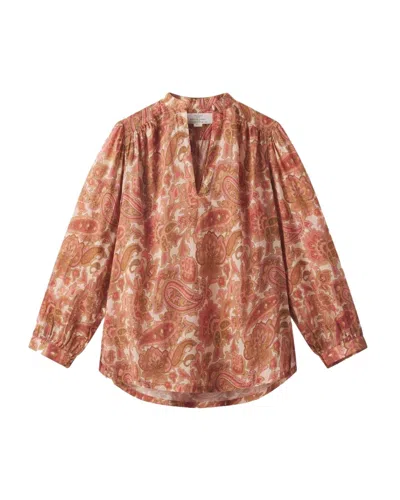 Trovata Bailey Blouse In Autumn Paisley In Brown
