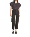 Trovata Birds Of Paradis Marianne B Ruffle Top In Black In Black