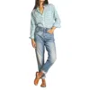 Trovata Blake Oversized Shirt In Navagio Gingham In Blue