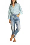 Trovata Blake Oversized Shirt In Navagio Gingham In Blue