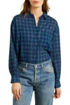 Trovata Blake Oversized Shirt In Oceanside Plaid In Multi