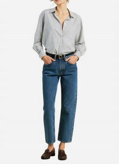 Trovata Blake Oversized Shirt In Oceanview Stripe In Gray