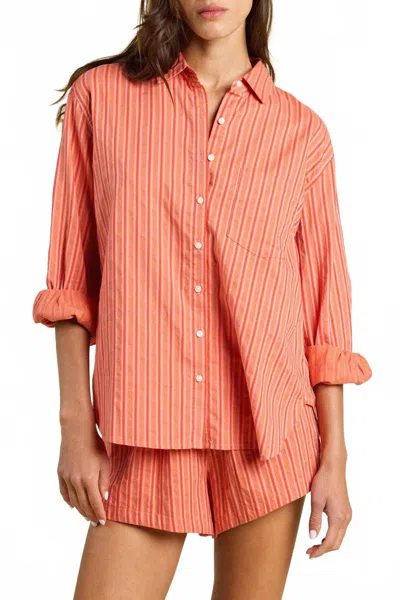 Trovata Blake Oversized Shirt In Terracotta In Multi