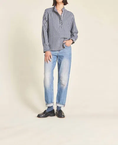 Trovata Breezy Blouse In Armada Plaid In Multi