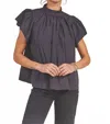 Trovata Carla Highneck Blouse In Black In Black