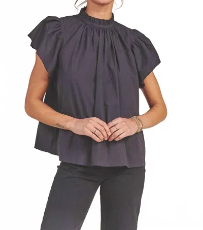 Trovata Carla Highneck Blouse In Black