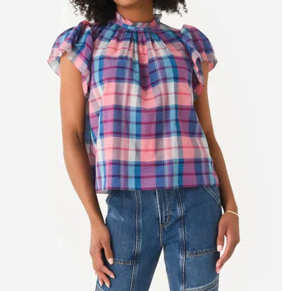 Trovata Carla Highneck Shirt In Sorbetto Plaid