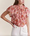 Trovata Carla Highneck Shirt In Tea Rose In Multi