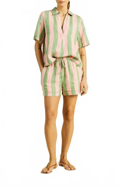 Trovata Charlie Stripe Short In Watermelon In Multi