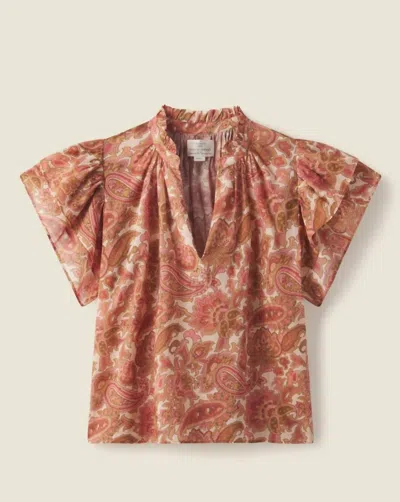 Trovata Clover Blouse In Autumn Paisley In Pink