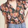 Trovata Clover Blouse In Carnation Print In Black