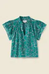 Trovata Clover Blouse In Clover Thicket In Blue