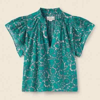 Trovata Clover Blouse In Clover Thicket In Green