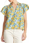 Trovata Clover V-neck Blouse In Sunfade Garland In Multi