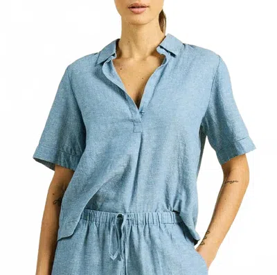 Trovata Cora Shirt Top In Vintage Indigo In Blue
