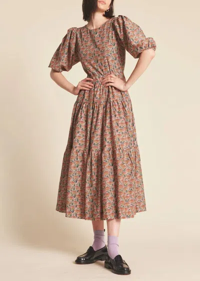 Trovata Daphne Midi Dress In Fan Flower Print In Multi