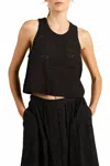 Trovata Esther Eyelet Tank Top In Black Hankerchief In Black