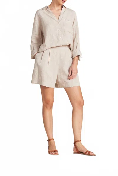 Trovata Everett Linen Short In Flax In White