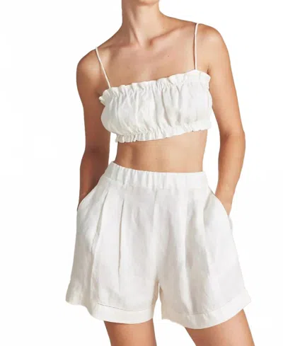 Trovata Everett Pull-on Short In Ivory Linen In White