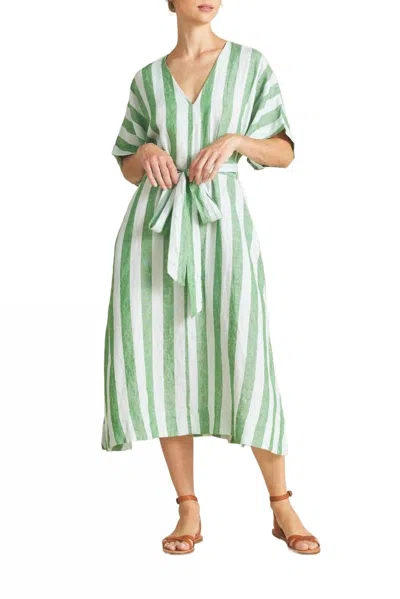 Trovata Hannah Dress In Aloe Stripe In Green
