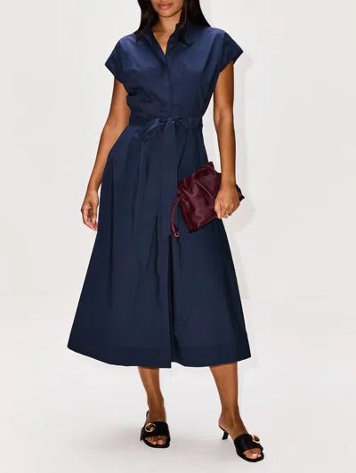 Trovata James Midi Dress In Navy In Blue